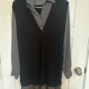 Max Studio Black and White Button Down Shirt